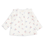 [ベビー]長袖　Ｔシャツ　総柄　ピンク