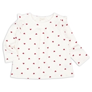 [ベビー]長袖　Ｔシャツ　総柄　レッド