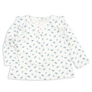 [ベビー]長袖　Ｔシャツ　総柄　ブルー