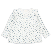 [キッズ]長袖　Ｔシャツ　総柄　ブルー