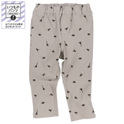 [キッズ]いつものパンツ　７分丈　ニットツイル　柄　グレー