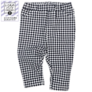 [ベビー]いつものパンツ　７分丈　ニットツイル　柄　ネイビー