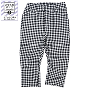 [キッズ]いつものパンツ　７分丈　ニットツイル　柄　ネイビー