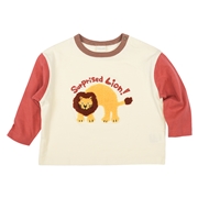 [ベビー]長袖Ｔシャツ　サガラ刺しゅう　レッド