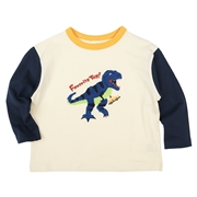 [キッズ]長袖Ｔシャツ　サガラ刺しゅう　ネイビー