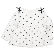 [ベビー]長袖　チュニック　総柄　オフホワイト