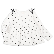 [キッズ]長袖　チュニック　総柄　オフホワイト