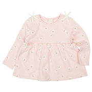 [ベビー]長袖　チュニック　総柄　ピンク