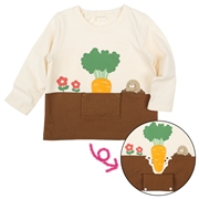 [ベビー]長袖　Ｔシャツ　きになるやさい　オフホワイト