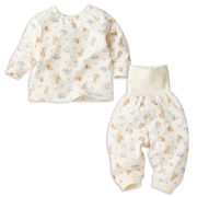 [ベビー]お着替え応援　長袖パジャマ　かぶり　アニマル　アイボリー