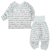 [ベビー]お着替え応援　長袖パジャマ　かぶり　電車　ペパーミント