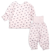[ベビー]お着替え応援　長袖パジャマ　かぶり　イチゴ　ピンク