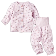 [ベビー]お着替え応援　長袖パジャマ　前開き　うさぎ　パープル