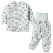 [キッズ]お着替え応援　長袖パジャマ　前開き　アニマル　ペパーミント