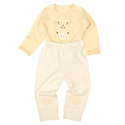 [ベビー]はじめての　長袖パジャマ　ロンパース　キリン