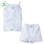 [キッズ]セットアップインナー　キャミソール　小花　サックス