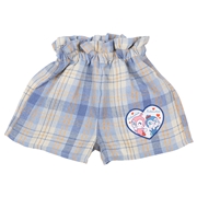 [ベビー]チェックキュロット　アンパンマン　サックス