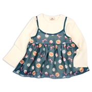 [ベビー]キャミフェイク長袖Ｔシャツ　アンパンマン　ネイビー