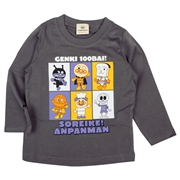 [キッズ]長袖Ｔシャツ　アンパンマン チャコールグレー