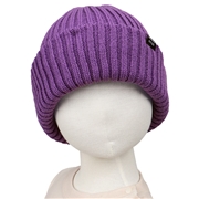 [48~54cm]ニット帽　ワンカラー　パープル