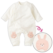 はいはい応援　長袖プレオール　おしりモチーフパイル　ピンク