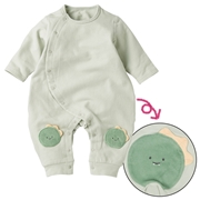 はいはい応援　長袖プレオール　おしりモチーフパイル　グリーン