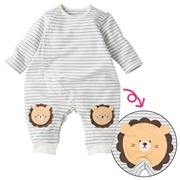 はいはい応援　長袖プレオール　おしりモチーフパイル　サックス