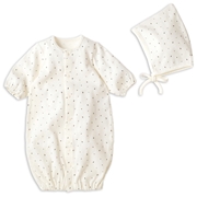 長袖ドレスオール　ボンネット付　グレー