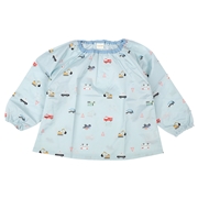 スモック　はっ水加工　サックス