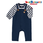 【SALE】[ベビー] カバーオール ネイビー　[ミキハウス　ホットビスケッツ]