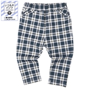 [ベビー]いつものパンツ10分丈  裏毛　レギュラー　柄 ネイビー