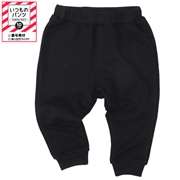 [ベビー]いつものパンツ10分丈  裏毛　ゆったりフィット ブラック