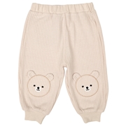 [ベビー]１０分丈パンツ　ワッフル　ベージュ