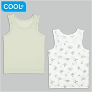 [ベビー]ひんやり綿１００％　タンクトップ２枚組　恐竜