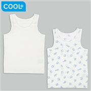 [ベビー]ひんやり綿１００％　タンクトップ２枚組　ペンギン