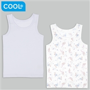 [キッズ]ひんやり綿１００％　タンクトップ２枚組　マーメイド