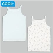 [キッズ]ひんやり綿１００％　キャミソール２枚組　アイス