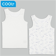 [キッズ]ひんやり綿１００％　タンクトップ２枚組　しろくま