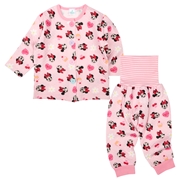 [ベビー]ダイヤキルト前開き腹巻付きパジャマ　ミニー　ピンク