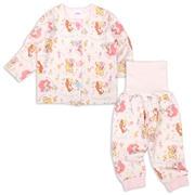 [キッズ]ダイヤキルト前開き腹巻付きパジャマ　プリンセス　ピンク