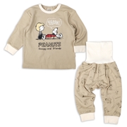 [ベビー]スムースかぶり腹巻付きパジャマ　スヌーピー