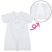 半袖　ドレスオール　肌着付　サックス