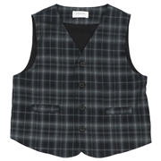 [ベビー]ベスト　先染めチェック　ブラック
