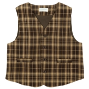 [ベビー]ベスト　先染めチェック　ベージュ