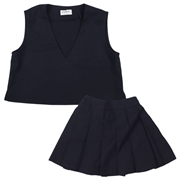 [ベビー]ベスト＋スカート２点セット　ネイビー