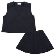 [キッズ]ベスト＋スカート２点セット　ネイビー
