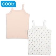 [ベビー]前後着られるメッシュ　キャミソール　２枚組　チューリップ　オレンジ