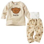 [キッズ]長袖パジャマ　ボリス　ベージュ