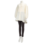 [授乳仕様]長袖パジャマ　ふんわりガーゼ　おはな イエロー