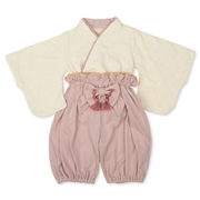 [ベビー]タッセル付きレース袴セットアップオール ピンク